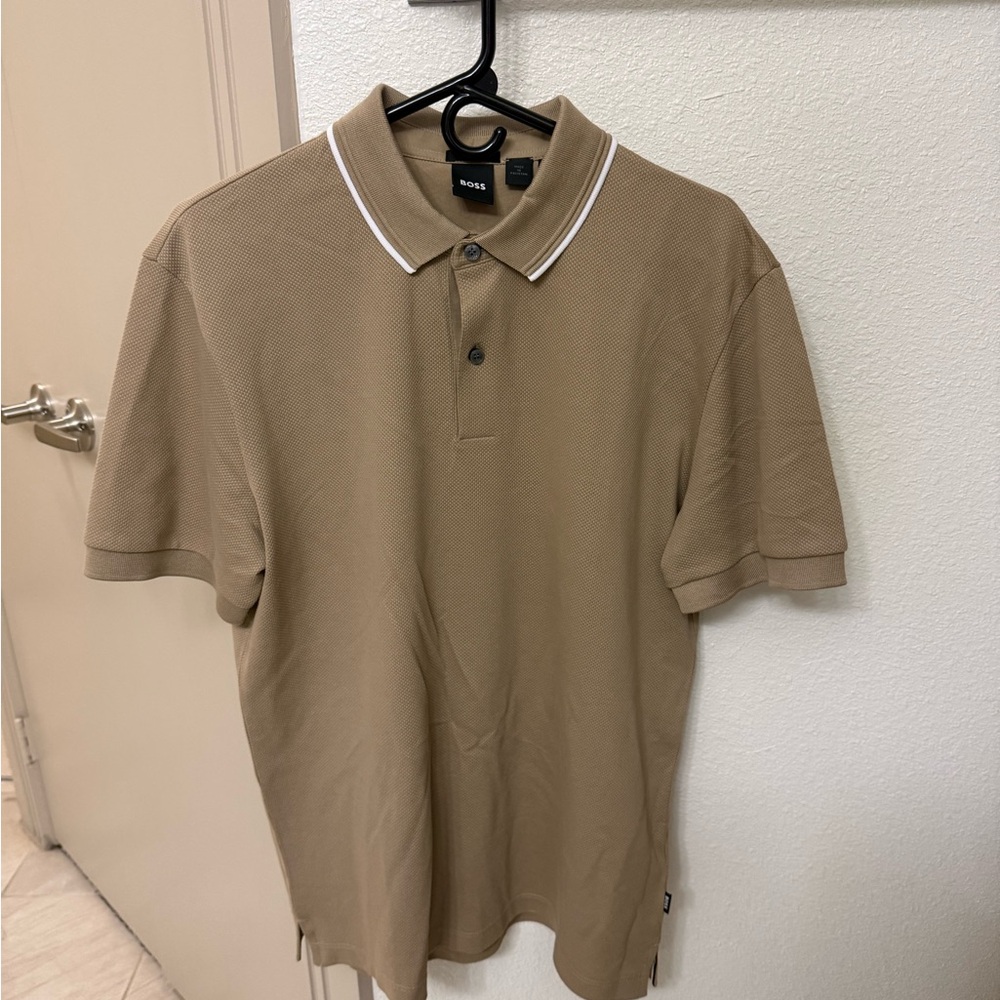 Boss Classic Beige Polo Shirt for Men